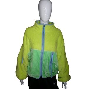 UGG Women's Marlene Faux Fur Sherpa Jacket Yellow Green Large